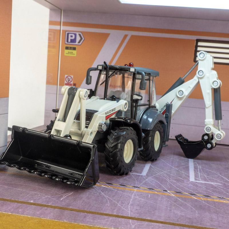 1/50 Simulation Scale Alloy Engineering Vehicle Model Two-way Forklift Excavator Simulation Rich In Details, Finely Crafted