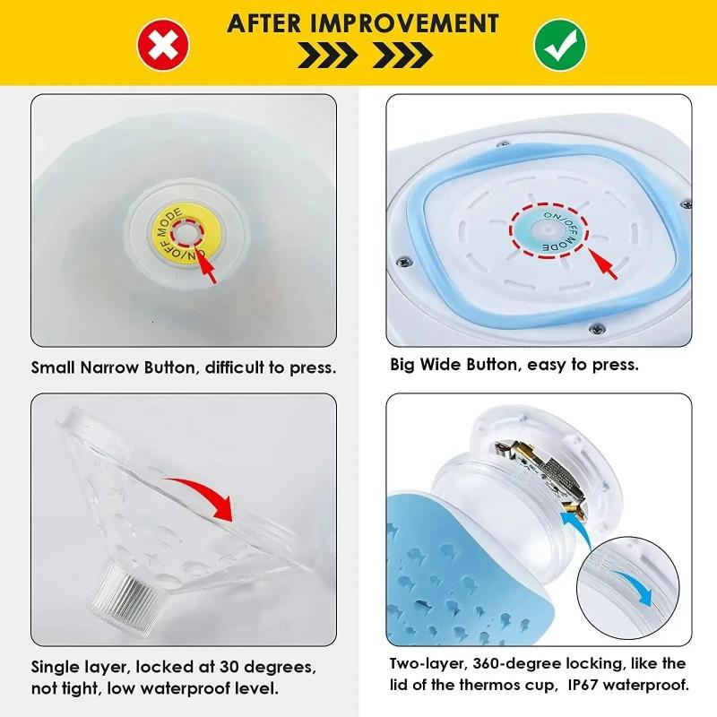 Fish Pattern Swimming Pool Fountain Projector Light Battery Operated Submersible LED Light for Pond Bathtub Hot Tub Spa Kids Gift Party Decor
