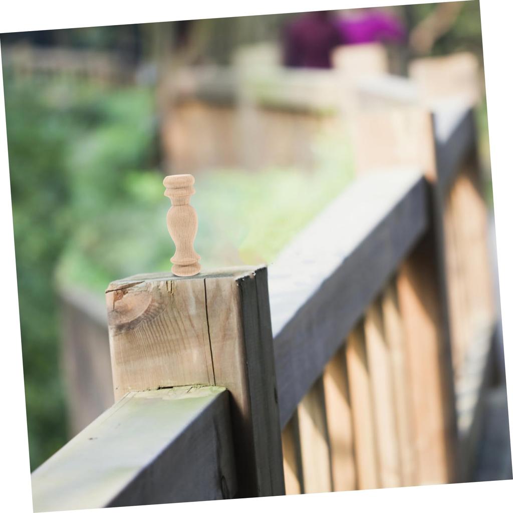 HOMSFOU Unpainted Solid Wood Round Column Spindles for Small Roman Columns for DIY Furniture x x 10-Piece Baluster, Staircases, Crafts, 2.4" 0.7" 0.7"