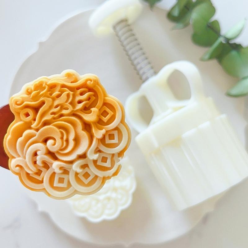 Chinese Pastries Mold Hand Pressed Mooncakes Mold Festival Bean Pastes Cake Molds Dessert ABS Moulds for Cooking Lover