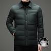 Men's Premium Lightweight Goose Down Jacket: Winter Casual Lapel Style, Middle-Aged Dad, 90% Down Warmth.
