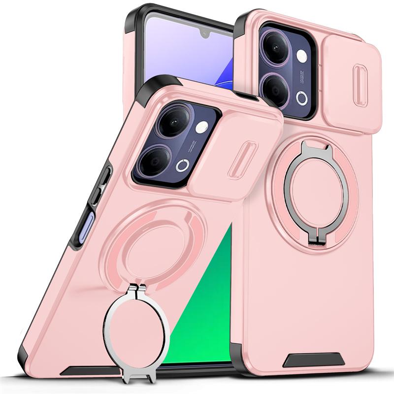 

Slide Camera Protect Cover For Vivo Y05 Y11D 4G Y21D Y31 Y31D Y500i Case Magnetic Ring Holder Shockproof Armor Phone Cases Coque For VIVO Y05 4G