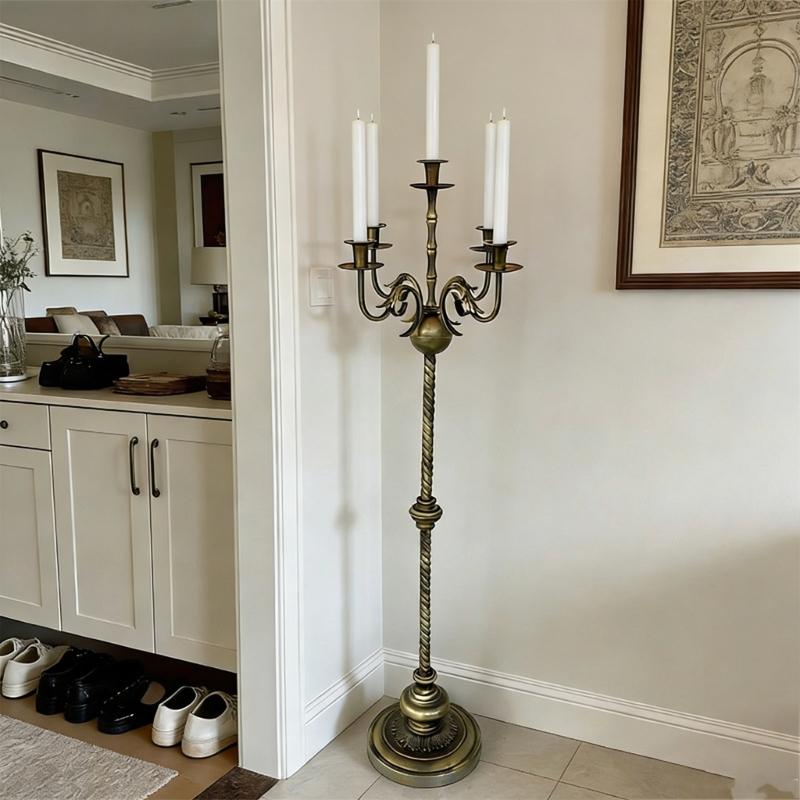 IJzeren Vloerstaande Kandelaar Kaarsenhouders met Stabiele Basis Taper Kandelaar voor Familie-evenement en Buitenactiviteit