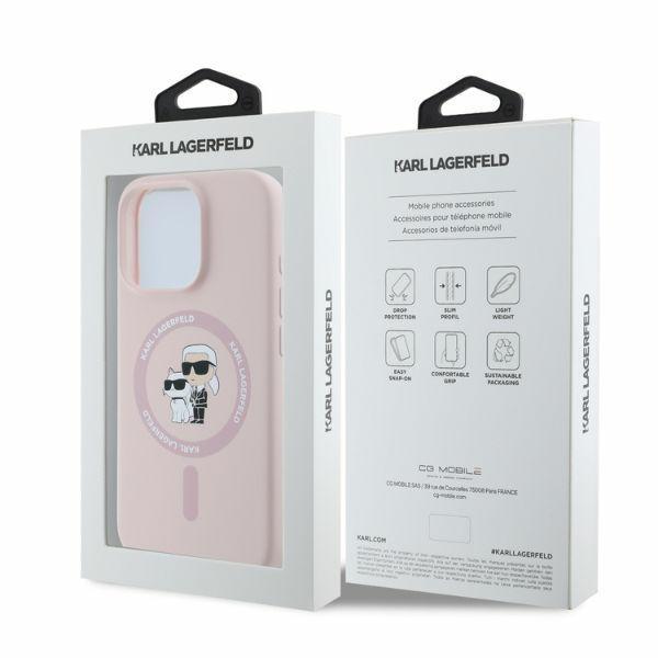 Karl Lagerfeld Klhmp16Lscmkcrhp Iphone 16 Pro 6.3 Różowy/Pink Hardcase Silicone Karl&Choupette Ring Magsafe