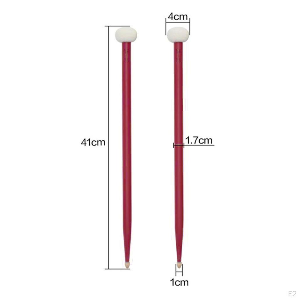 2 Classic Maple Wood Drumsticks Double End Cymbal Mallet Wooden Tip for Kit Bass Drums Replacement