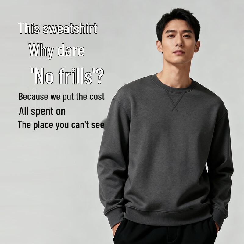 MARKLESS Men s 100% Cotton Round Neck Sweatshirt
