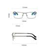 Vintage Metal Half Frame Reading Glasses Men's Business High Definition Anti Blue Light  Far Sight Eyeglasses with Diopter +2.5