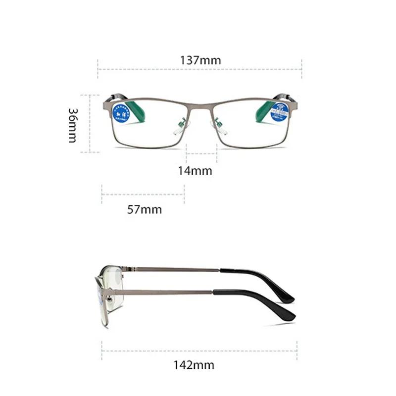 Vintage Metal Half Frame Reading Glasses Men's Business High Definition Anti Blue Light  Far Sight Eyeglasses with Diopter +2.5