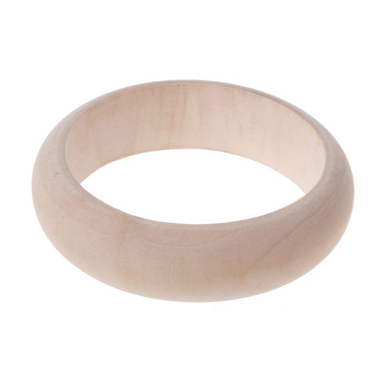 Unfinished Blank Wood Bangle Bracelets Wooden Circle for DIY Painted Ornaments 1