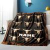 Western Bull Skull Quilt With Name Multipurpose Blanket Text Soft Cozy Suitable For Sofa Couch Office Bed Picnics Four Seasons Universal Stylish Decor