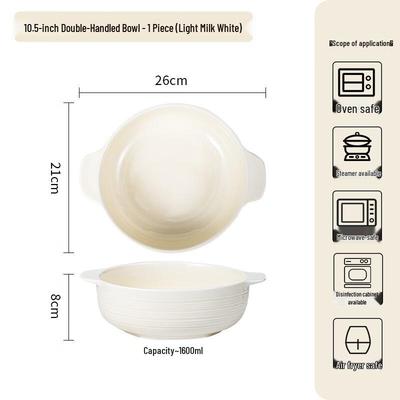 Peiersen Ceramic Soup Bowl with Double Handles