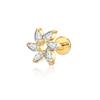 Hot Selling Gold Plated Titanium Alloy Wedding Trendy Ear Piercing Jewelry for Female Children with Zircon Gold Crown