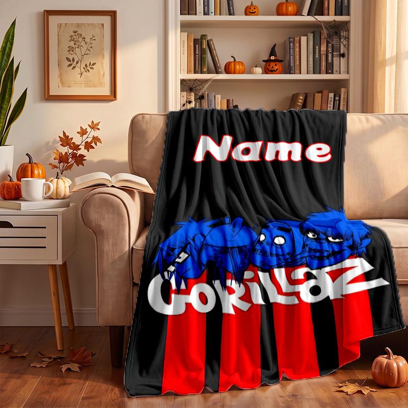 Gorillaz Custom Flannel Blankets Soft Warm Cozy Throws for Home Decor Holiday Gifts