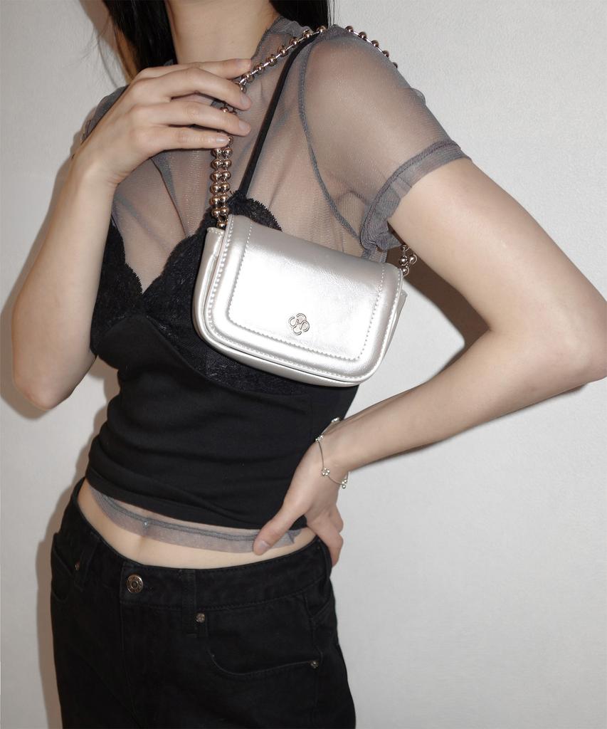 Heeari Poppy Chain Mini Bag_Silver