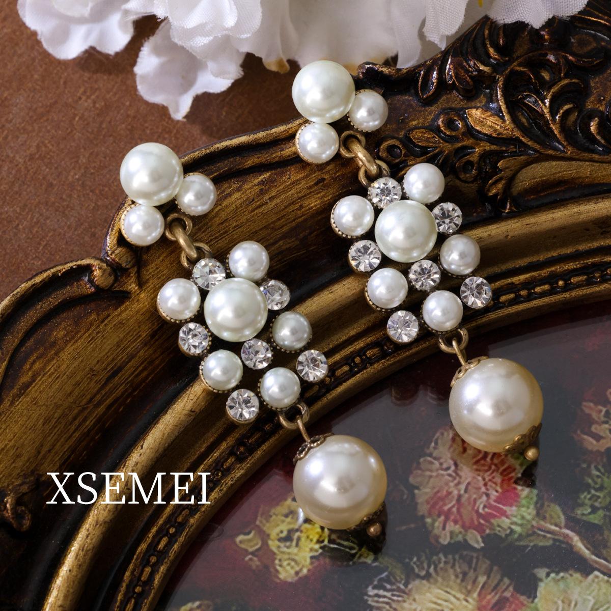 

Vintage Pearl Niche Item Chain Bone Necklace Bridal Accessories Temperament Neck Chain Collarbone Chain