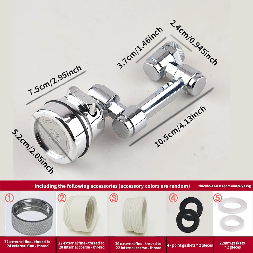 Rotatable Extension Faucet Sprayer Head Water Tap Nozzle Universal Bathroom Tap Extend Adapter Aerator 2 Spray Modes Faucet