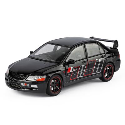 1:24 Mitsubishi EVO9 Miniature Model Toys Alloy Diecast Car Doors Opened Sound Light Pull Back Vehices Exquisite Collection Gift