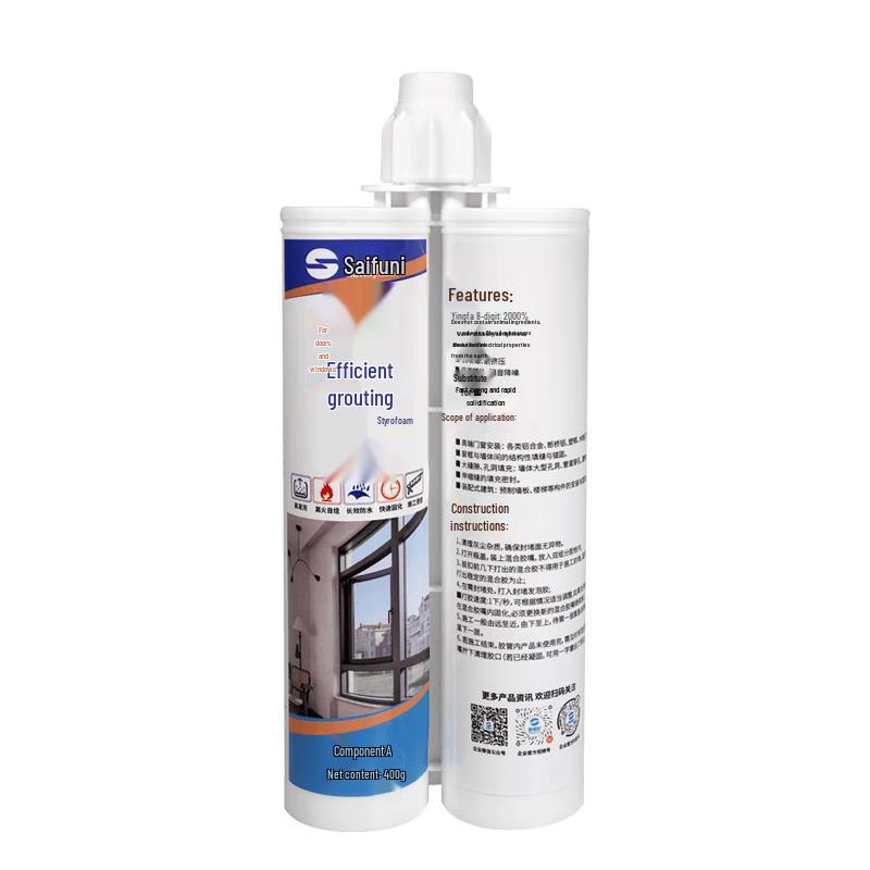 SaiFuni Flame Retardant Waterproof Polyurethane Foam Sealant Kit 400g Can with Applicator Gun