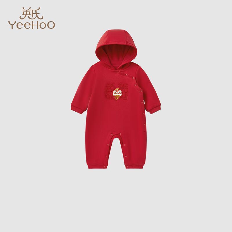 YEEHOO Baby Faux Lamb Fleece Chinese New Year Romper 80