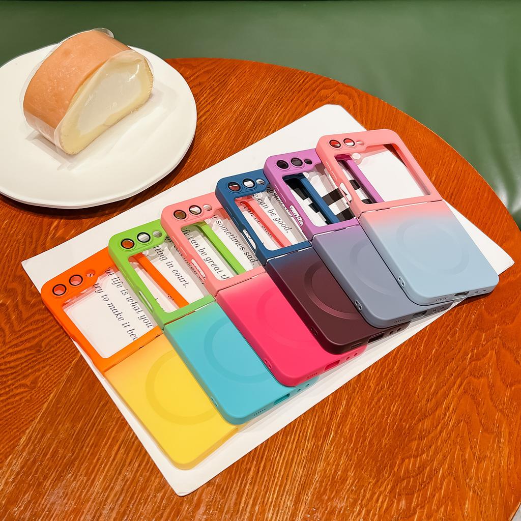 The Samsung ZFlip6 Folding Magnetic Phone Case Is Compatible with The Flip5 Gradient Soft Case and The ZFlip4 Full-coverage Tpu Protective Case