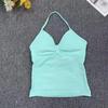 Reggiseno Sportivo dfyne Senza Cuciture con Scollo all'americana e Coppe Integrate – Canotta Yoga ad Alta Elasticità per Donna