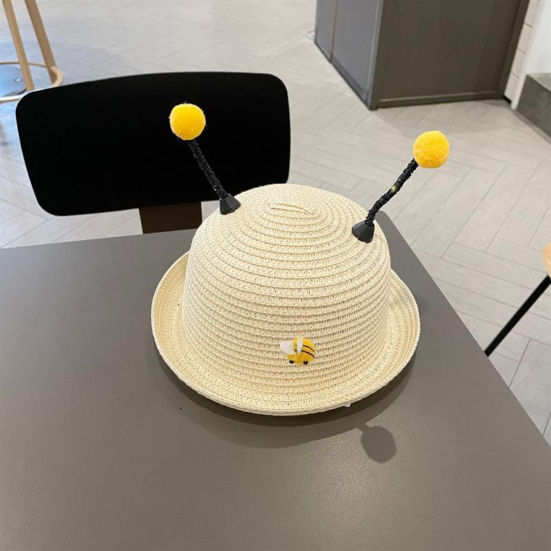Baby hat male boomer spring and autumn thin cute super cute children's sunshade straw hat summer baby sun bucket hat boy