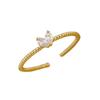 Yousheng Women Ring Opening Minimalist Elegant Luxury Golden Rhinestone Embedded Love Heart Finger Ring Fashion Jewelry