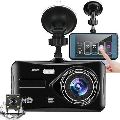 Car 4 Inch Touch Screen Driving Recorder 1080p HD Night Vision Dual Lens Car Front and Rear Dual Recording