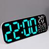 Large LED Digital Wall Clock with Remote Control Date Week Temperature Display Auto Dimming for Living Room Bedroom
