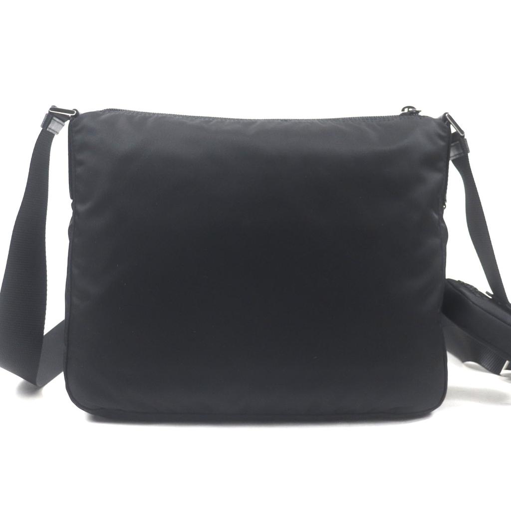Prada Shoulder Bag Black Nylon Mens 1BC421 Used