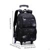 3 Pieces Stair Climbing Trolley School Bag Long-Lasting Piece Rolling Backpack