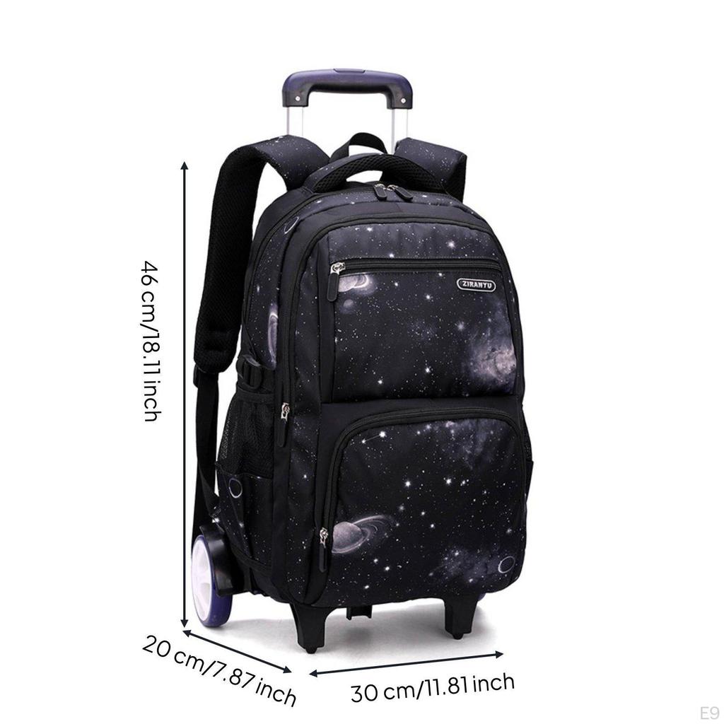 3 Pieces Stair Climbing Trolley School Bag Long-Lasting Piece Rolling Backpack