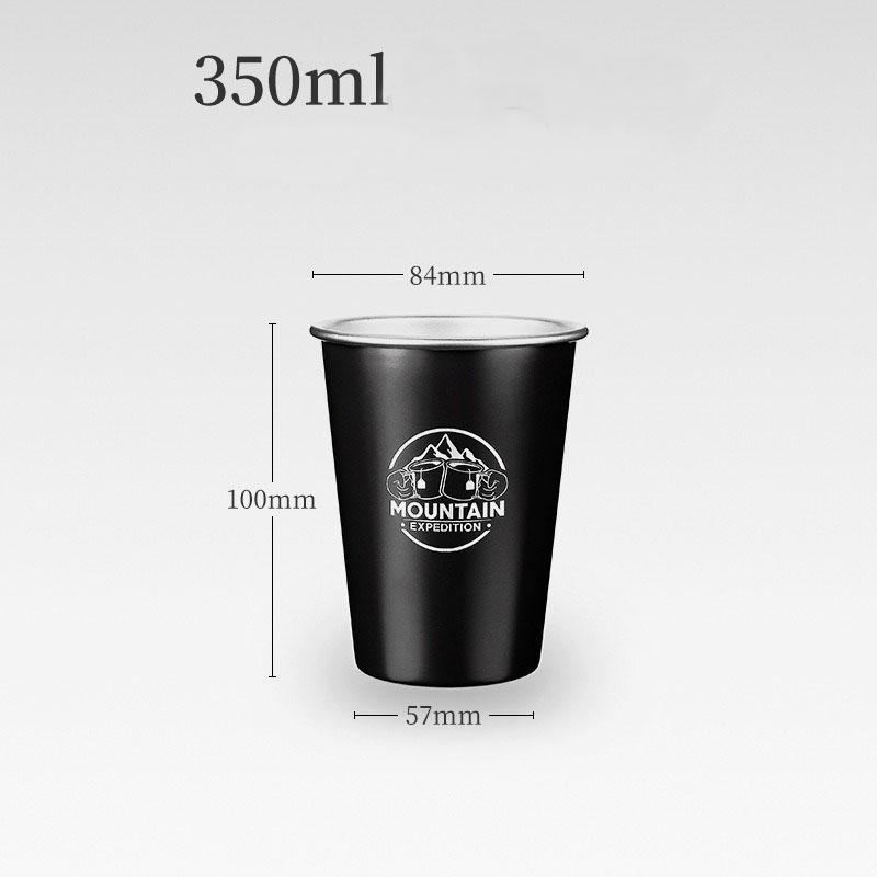 Outdoor 304 Stainless Steel Water Cup Milk Cup White Wine Cup Ins Coffee Cold Drink Cup Camping Beer Cup 350ml