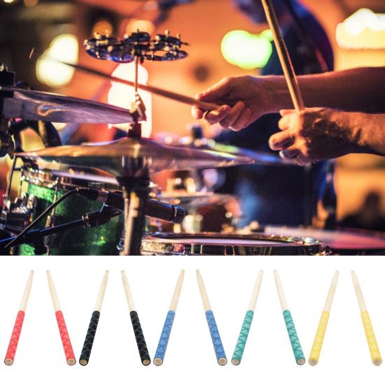 1 Pair Drumstick Cover Frosted Non-slip X-Texture Heat Shrinkage Anti-scratch Surface Strong Pattern Handle Drumsticks