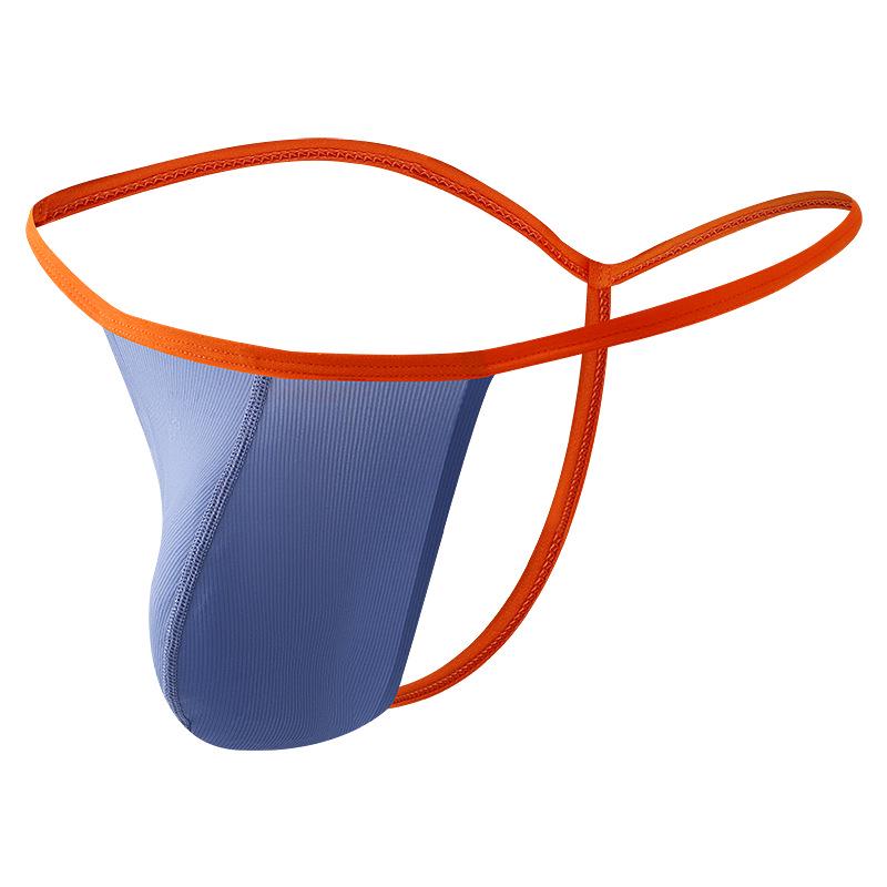Herren Low-Rise Ice Silk Tanga mit dünnen Trägern und U-förmigem Beutel