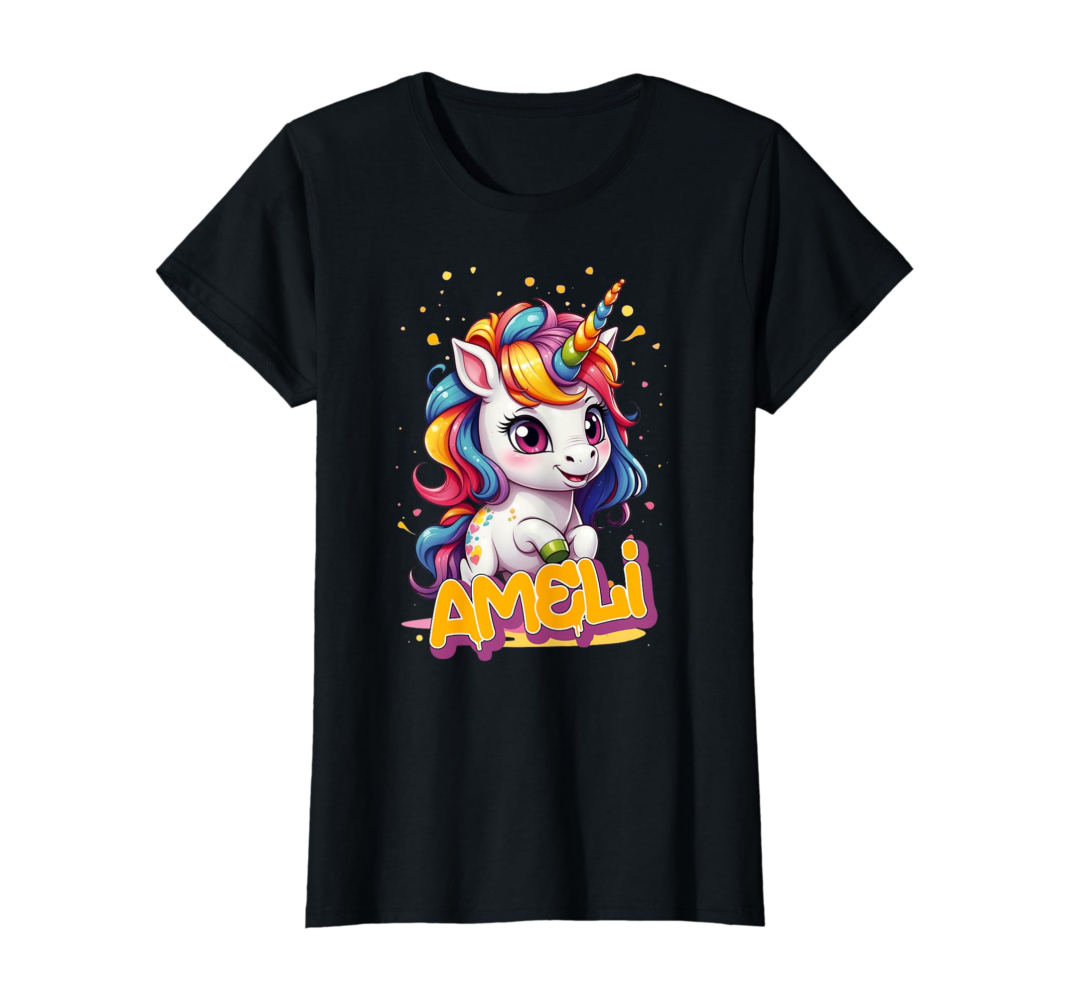 AMELI - Adorable girl name with beautiful unicorn T-shirt
