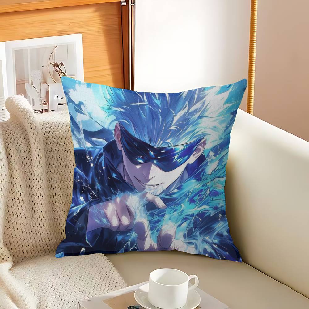 Jujutsu Kaisen Satoru Gojo Cushion Cover Polyester Sofa Cushions Decorative Throw Pillows Home Decoration Pillowcover