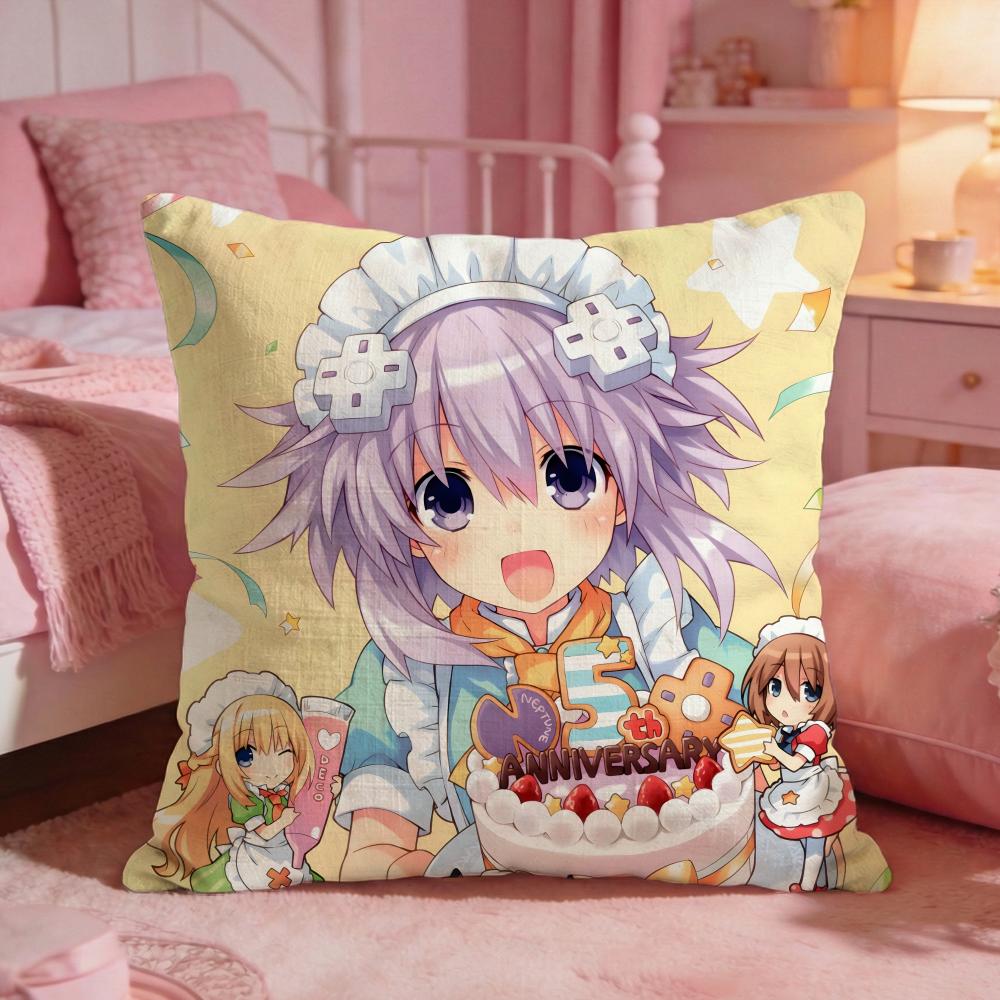 hHyperdimension Neptunias Cushion Cover Premium Comfort Reversible Pillow Cove Two in One Design for Any Room  Car Interior
