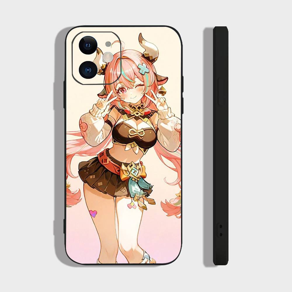 Varesa Anime Game Genshin Impact Phone Case For IPhone 17 Air 16 15 14 13 Pro Max 11 12 Black Silicone Cover