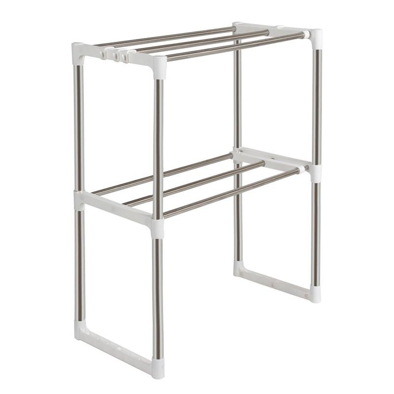 2-Layer Microwave Oven Shelf Stainless Steel Kitchen Detachable Rack Kitchen Organize Tableware Shelves Home Storage Rack Holder