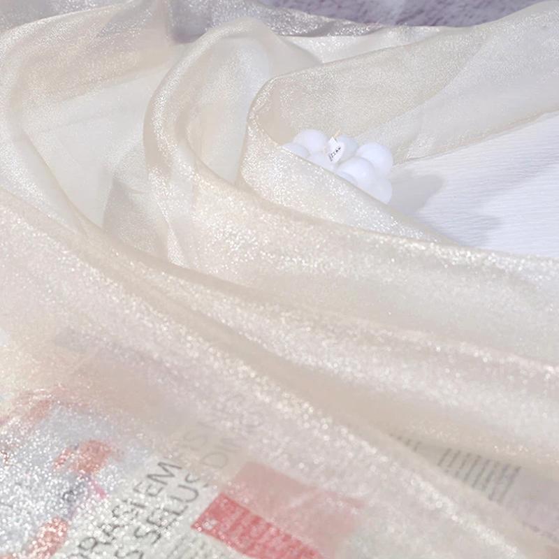 1PC Lightweight Artistic Breathability Beautiful Atmosphere Transparent Holiday Decorations Organza Fabric Romantic 1Mx150CM