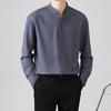 2025 Men's Slim Fit Non-Iron Long-Sleeve Business Shirt - Light, Mature Korean Style for Spring and Autumn