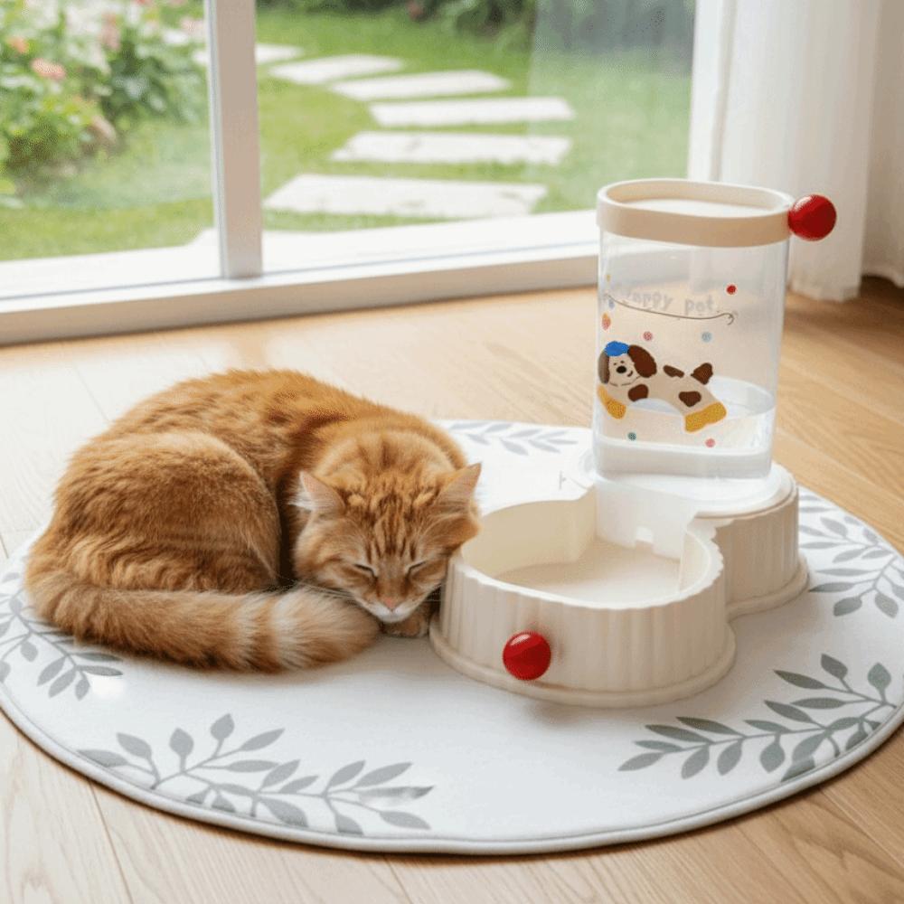 Plastic Automatic Dog Feeder Cartoon Pet Water Fountain 2 in 1 Cat Drinking Bowl Pet Shop