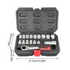 Ratchet and Socket Set Mechanics Tool Set Compact Kit for Vehicle Maintenance Electrical Panel Work Motor Assembly Plumbing