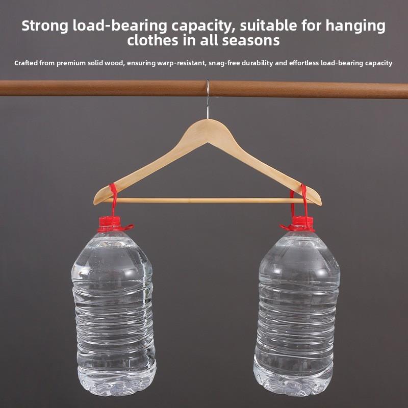 Wooden Clothes Hangers For Retail And Home Use With Non Slip Design And Anti Trace Features