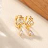 Water Drop Zirconia Earrings Inlaid with Rhinestones for Women, High-End Luxury Jewelry