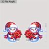 2D Flat Acrylic Christmas Red Flower Snowman Pendant Earrings Women's Christmas Jewelry Holiday Party Accessories
