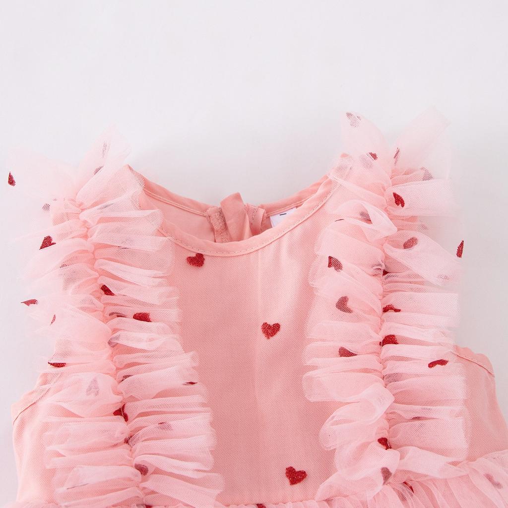 Children's Fashion Sleeveless Dress Heart Lace Princess Dress