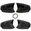 New Bat Style High Quality Abs Plastic 2 Pieces Mirror Covers Caps RearView Case Gloss Black For Renault Fluence 2010-2016