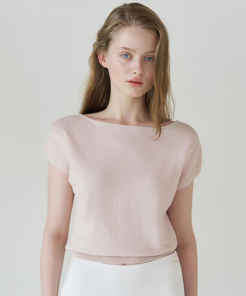 LETTERA Boatneck Half Sleeve Knit